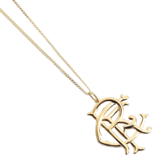 FC Rangers retiazka na krk s príveskom 18ct Gold Plated on Silver