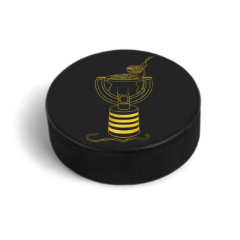 Hokejové reprezentácie puk David Pastrňák #88 PASTA CUP Ice Hockey World Championship Czechia MS 2024 GOLD EDITION Black