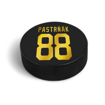 Hokejové reprezentácie puk David Pastrňák #88 PASTA CUP Ice Hockey World Championship Czechia MS 2024 GOLD EDITION Black