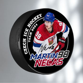 Hokejové reprezentácie puk Martin Nečas #98 Ice Hockey World Championship Czechia MS 2024