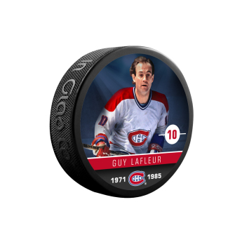 Montreal Canadiens puk souvenir collector hockey puck Guy Lafleur #10