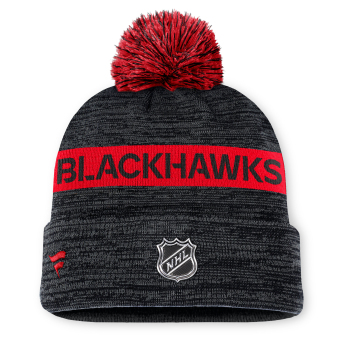 Chicago Blackhawks zimná čiapka Authentic Pro Rink Beanie Cuff With POM