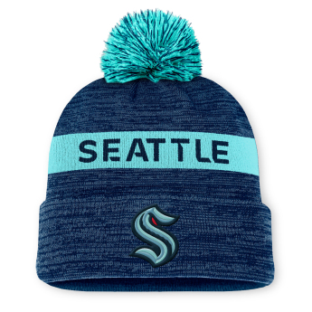 Seattle Kraken zimná čiapka Authentic Pro Rink Beanie Cuff With POM