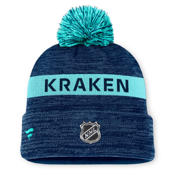 Seattle Kraken zimná čiapka Authentic Pro Rink Beanie Cuff With POM
