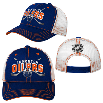 Edmonton Oilers detská čiapka baseballová šiltovka Lockup Meshback Adjustable