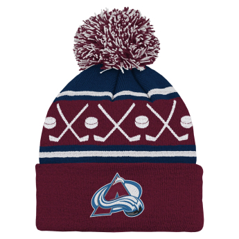 Colorado Avalanche detská zimná čiapka Face-Off Cuff Pom