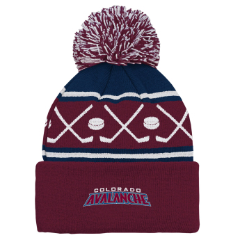 Colorado Avalanche detská zimná čiapka Face-Off Cuff Pom
