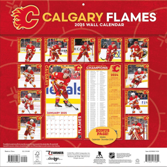 Calgary Flames kalendár 2025 Wall Calendar