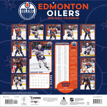 Edmonton Oilers kalendár 2025 Wall Calendar