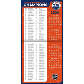 Edmonton Oilers kalendár 2025 Wall Calendar