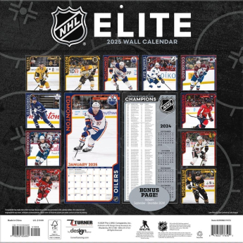 NHL produkty kalendár Elite 2025 Wall Calendar