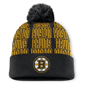 Boston Bruins zimná čiapka Fundamental Empty Net Cuffed Knit Hat with Pom Black