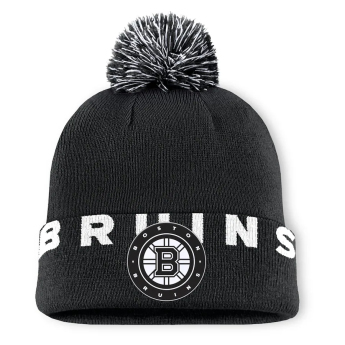 Boston Bruins zimná čiapka Fundamental High Stick Cuffed Knit Hat with Pom Black