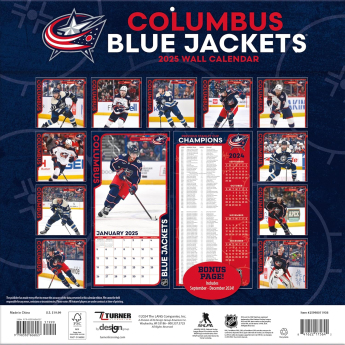 Columbus Blue Jackets kalendár 2025 Wall Calendar