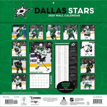 Dallas Stars kalendár 2025 Wall Calendar