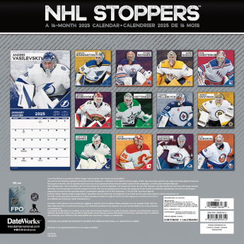 NHL produkty kalendár Stoppers 2025 Wall Calendar