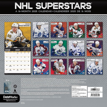 NHL produkty kalendár Superstars 2025 Wall Calendar