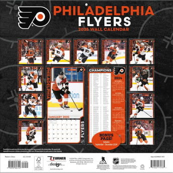 Philadelphia Flyers kalendár 2025 Wall Calendar