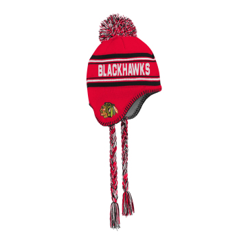 Chicago Blackhawks detská zimná čiapka Jacquard Tassel Knit With Pom