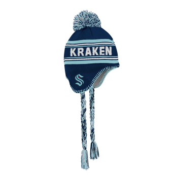 Seattle Kraken detská zimná čiapka Jacquard Tassel Knit With Pom