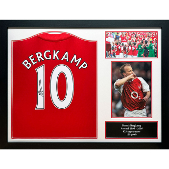 Legendy zarámovaný dres Arsenal FC 1982 Bergkamp Signed Shirt (Framed)