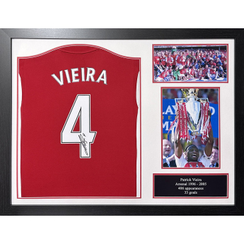 Legendy zarámovaný dres Arsenal FC 1982 Vieira Signed Shirt (Framed)