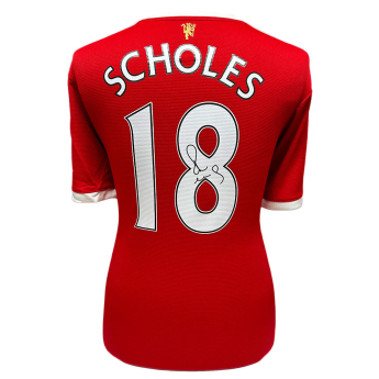 Legendy futbalový dres Manchester United FC 2021-2022 Scholes Signed Shirt