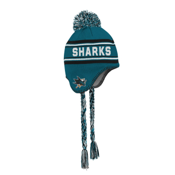San Jose Sharks detská zimná čiapka Jacquard Tassel Knit With Pom