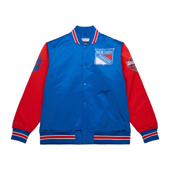 New York Rangers pánska bunda Primetime Heavyweight Satin Jacket Current Logo