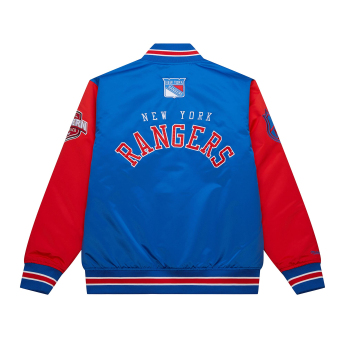 New York Rangers pánska bunda Primetime Heavyweight Satin Jacket Current Logo
