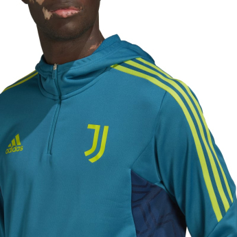 Juventus Torino pánska mikina s kapucňou Track teal