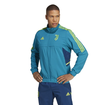 Juventus Torino pánska futbalová bunda Condivo Presentation teal