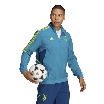 Juventus Torino pánska futbalová bunda Condivo Presentation teal