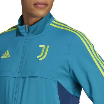 Juventus Torino pánska futbalová bunda Condivo Presentation teal