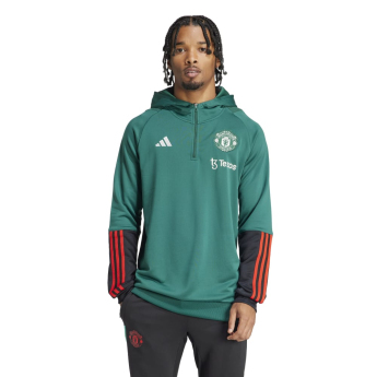 Manchester United pánska mikina s kapucňou Tiro green
