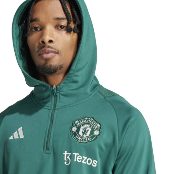 Manchester United pánska mikina s kapucňou Tiro green