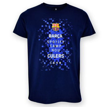 FC Barcelona detské tričko Logos navy