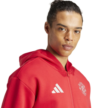 Manchester United pánska mikina s kapucňou Anthem red