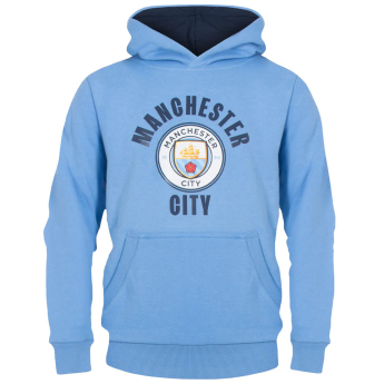 Manchester City detská mikina s kapucňou Hoody sky
