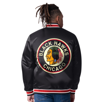 Chicago Blackhawks pánska bunda The CLOSER Reversible Varsity Satin