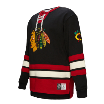 Chicago Blackhawks pánska mikina Heritage Lace-Up Crew Vintage Logo