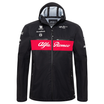 Alfa Romeo Racing pánska bunda s kapucňou Rain official black F1 Team 2023