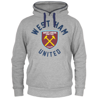 West Ham United pánska mikina s kapucňou graphic grey