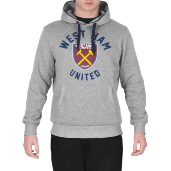 West Ham United pánska mikina s kapucňou graphic grey