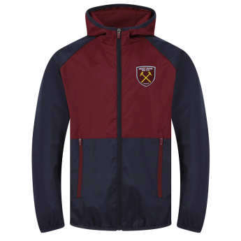 West Ham United pánska bunda s kapucňou shower navy claret