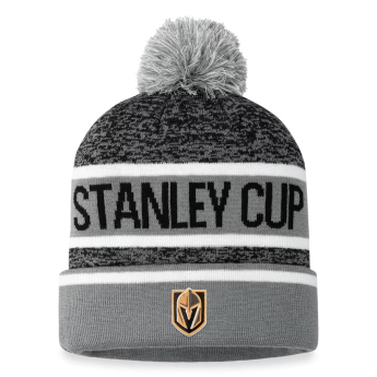 Vegas Golden Knights zimná čiapka 2023 Stanley Cup Champions Cuffed Knit Hat with Pom grey