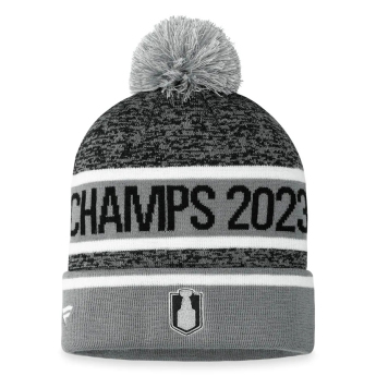 Vegas Golden Knights zimná čiapka 2023 Stanley Cup Champions Cuffed Knit Hat with Pom grey