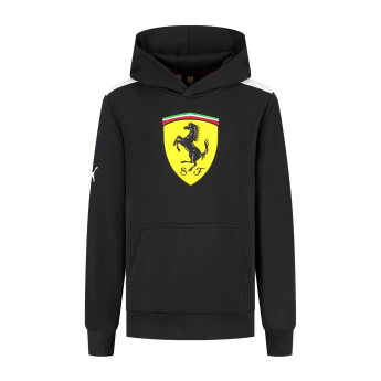 Ferrari detská mikina s kapucňou Shield black F1 Team 2025