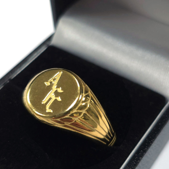 FC Arsenal prsteň 18ct Gold Plated on Silver Signet Ring - V