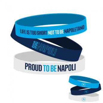 SSC Napoli gumový náramok 3pack Silicone